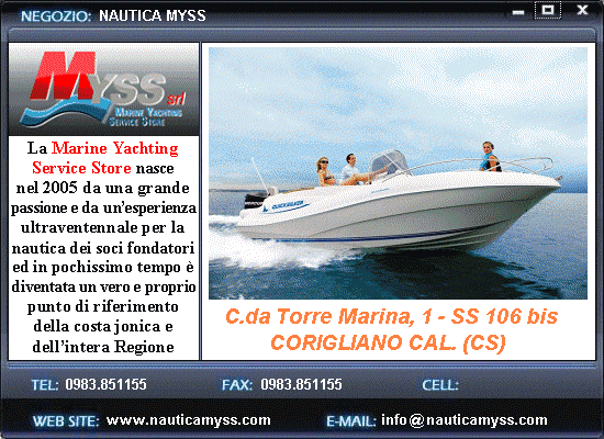 Myss srl - Marine Yacting Service Store - Corigliano Calabro